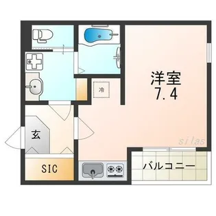 ハーモニーテラス北田辺【1階】の間取り