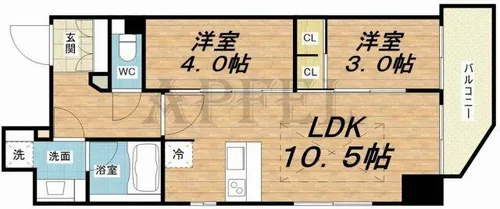 アーバネックス西本町【15階】の間取り