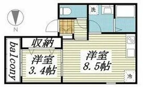 FSネコテラス【3階】の間取り