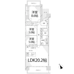 キャッスルコート飾磨【601号室】の間取り