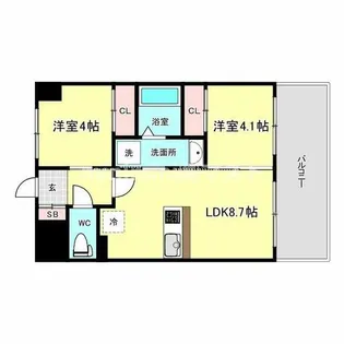 パラゴン勝山通り【304号室】の間取り