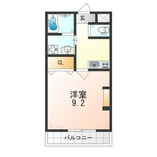 九間町ジーイー・トワ【3階】の間取り