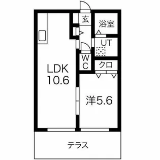 エクセーラ楠【B102号室】の間取り
