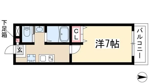 A・City瑞穂雁道【113号室】の間取り