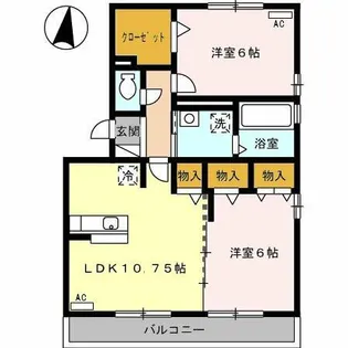 ジュノウタウン A棟【2階】の間取り