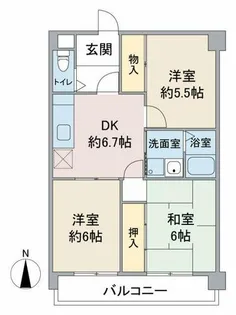アーバンきたじま【5階】の間取り