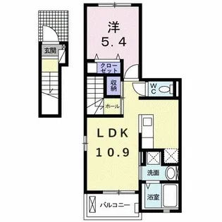 プチフローラ北野田Ⅰ【2階】の間取り