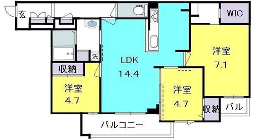 ル・ブラン香櫨園【203号室】の間取り