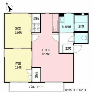 ハイツ四季の里 B棟【2階】の間取り