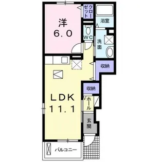 アルベーロディリモーネⅡ【1階】の間取り