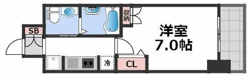 セレニテオズ北巽【5階】の間取り