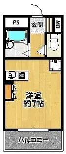 フロレスタ三輪【3階】の間取り