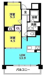 セリシール夙川苦楽園【606号室】の間取り