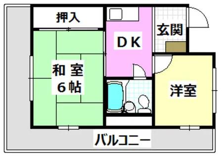 青葉丘コーポ【406号室】の間取り