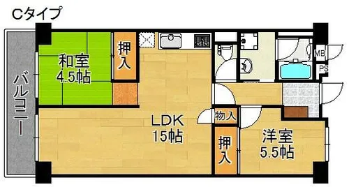 パレ北加賀屋【4階】の間取り