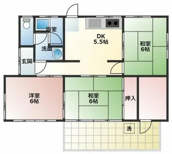 愛知県豊橋市牛川町字西郷【一戸建】の間取り