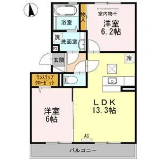 フェリーク長岡京【1階】の間取り