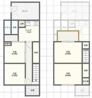 愛知県稲沢市平和町上前浪【一戸建】の間取り