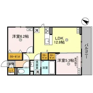 パサログランデ大美野【2階】の間取り