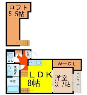ハーモニーテラス鳴海Ⅳ【2階】の間取り
