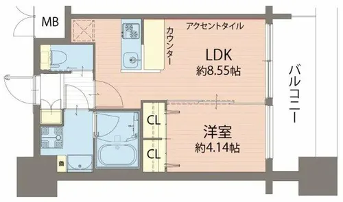 プレジオ城北【14階】の間取り