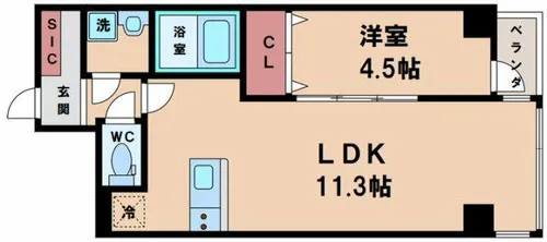 Framewood【8階】の間取り