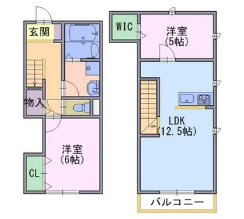 グレイス長岡京【201号室】の間取り