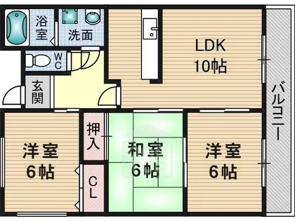 サンハート南茨木【5階】の間取り