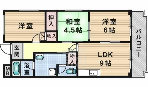 セントラルコート南茨木【4階】の間取り