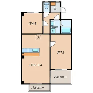 愛知県西尾市田貫町西荒古【マンション】の間取り