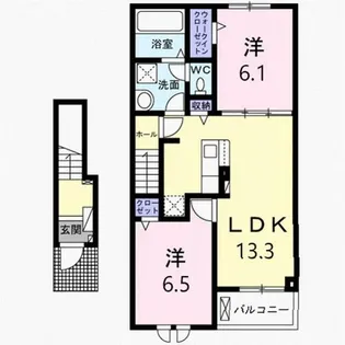 CASA LINO C【2階】の間取り