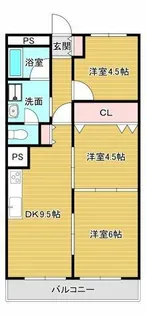 狭山ハウス1号棟【3階】の間取り