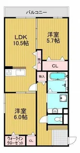 2LDKの間取り画像