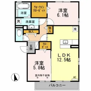 マリールタウンⅢ A棟【2階】の間取り