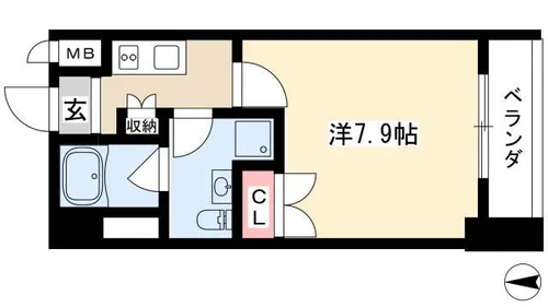 レジデンス金山スクエア(旧名称 プライムアーバン金山)【0703号室】の間取り