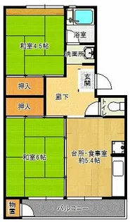 花山東団地【22-206号室】の間取り
