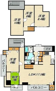 ルトワノワール【6階】の間取り