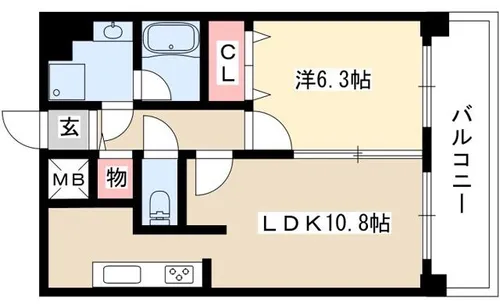 プレサンス名古屋STATIONアブソリュート【13階】の間取り