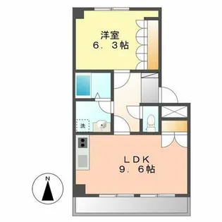 ヴィラ花水木Ⅱ(Villa 花水木Ⅱ)【202号室】の間取り