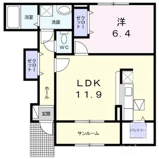 グラン ジェルメⅡ【1階】の間取り