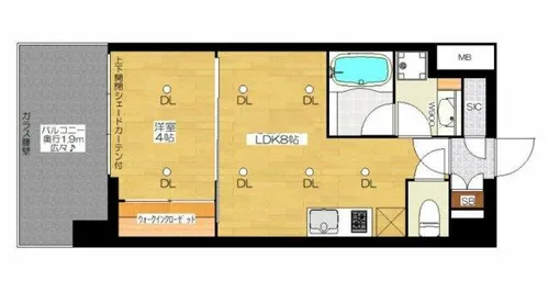 ブエナビスタ梅田ノース【9階】の間取り