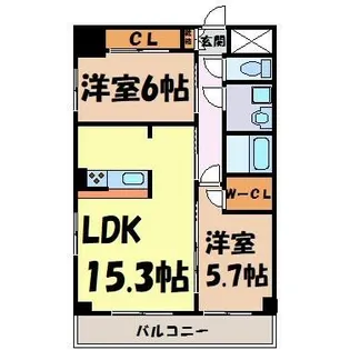 GRANDUKE丸田町【14階】の間取り