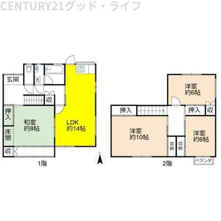 滋賀県長浜市神照町【一戸建】の間取り