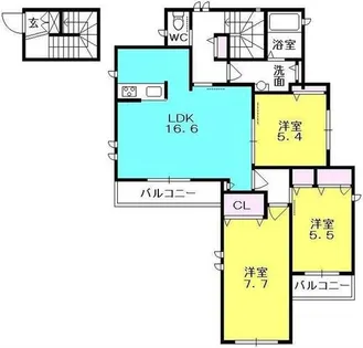 シャーメゾンK【201号室】の間取り