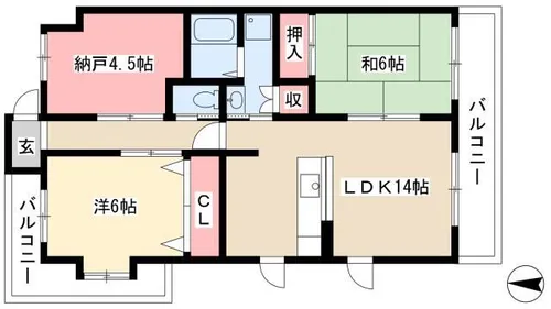 ミクニハイツⅡ【8階】の間取り
