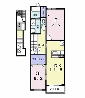 サザンクロス【2階】の間取り