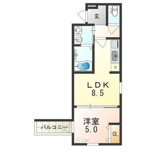 フジパレス泉佐野駅東Ⅱ番館【3階】の間取り