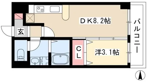 Casa Del Sol【501号室】の間取り
