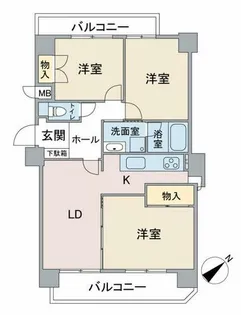 ライオンズマンション高針台【3階】の間取り