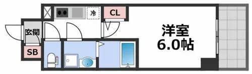 エスリード天王寺ブランシェ【12階】の間取り